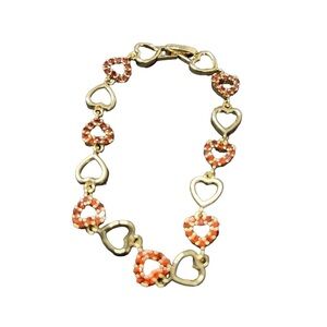 14K Gold Plated Red Style Heart Design Bracelet